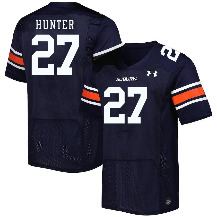 Men #27 Jarquez Hunter Auburn Tigers College Football Jerseys Stitched-Navy